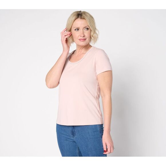 BEAUTIFUL by Lawrence Zarian Women's Top Sz S Scoop Neck Knit with Pink A682063 - Picture 1 of 4